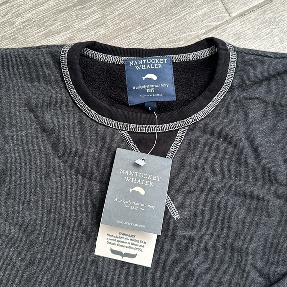 NANTUCKET WHALER UNISEX SWEATSHIRT CHARCOAL NWT SZ S & L - Picture 2 of 3